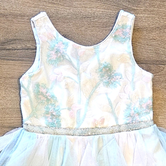 Lightly Worn - YOUNGLAND - Pastel Pink and Green Formal Dress - Girls Size 6X - Picture 2 of 5